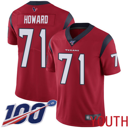 Houston Texans Limited Red Youth Tytus Howard Alternate Jersey NFL Football #71 100th Season Vapor Untouchable